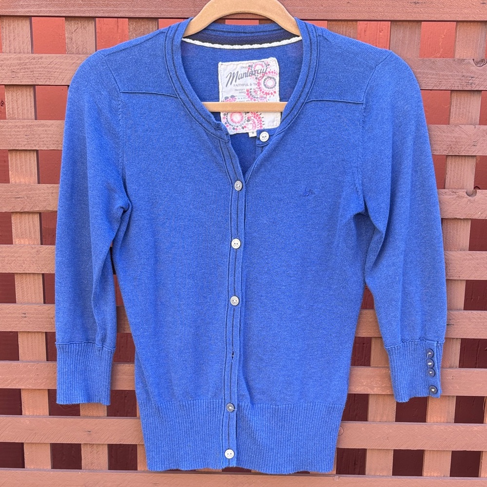 Mantaray Royal Blue Button-Up Cardigan